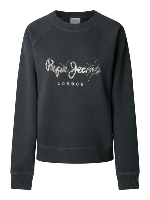 Pepe Jeans Pepe Jeans Sweater majica 'Lupita'  crna / srebro