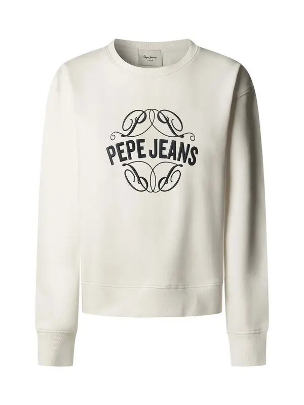 Pepe Jeans Pepe Jeans Sweater majica 'MAAT'  crna / bijela