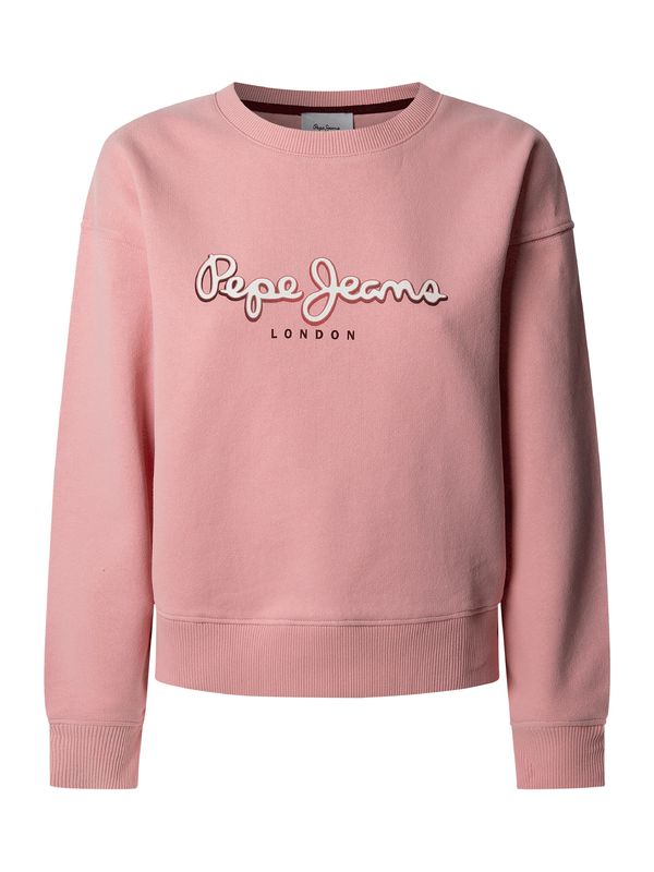 Pepe Jeans Pepe Jeans Sweater majica 'MADDY'  roza / tamno roza / bijela