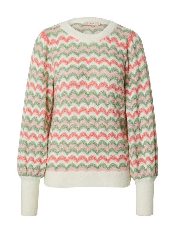 Peppercorn Peppercorn Pulover 'Filicia'  zelena / losos / roza / bijela