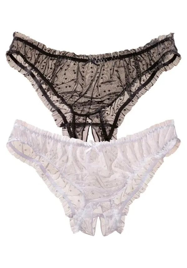 PETITE FLEUR GOLD PETITE FLEUR GOLD Donje rublje s prorezom  crna / bijela