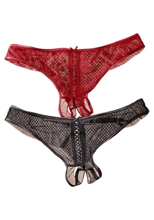 PETITE FLEUR GOLD PETITE FLEUR GOLD Donje rublje s prorezom  crvena / crna