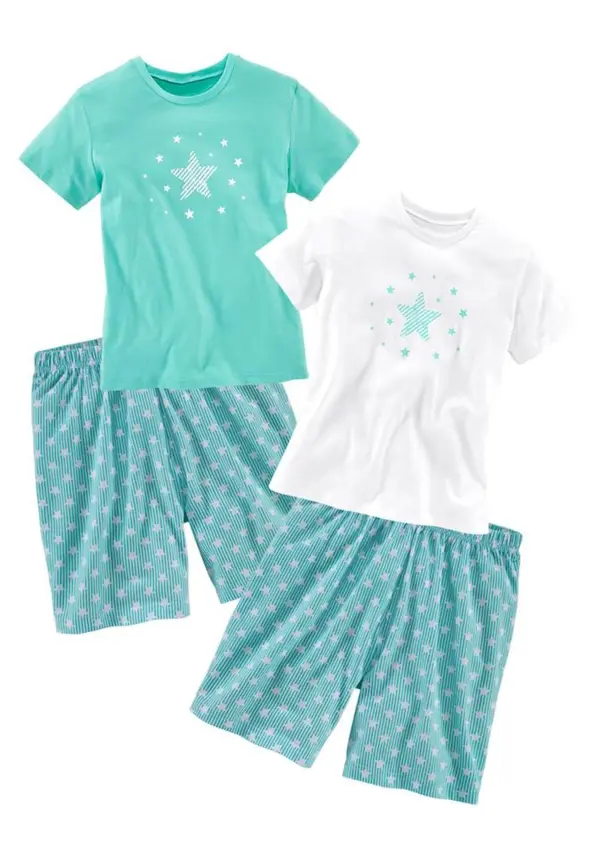 PETITE FLEUR PETITE FLEUR Pidžama set  tirkiz / svijetloplava / menta / bijela