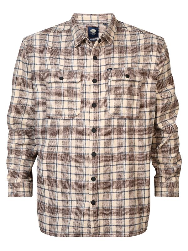 Petrol Industries Petrol Industries Košulja 'Southeast'  ecru/prljavo bijela / morsko plava / smeđa