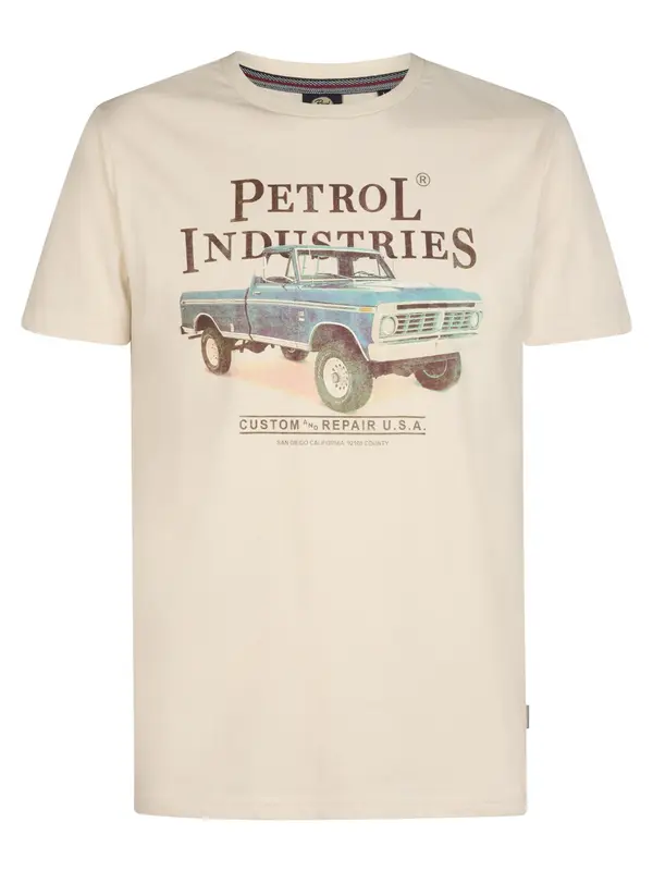 Petrol Industries Petrol Industries Majica  bež / plava / crna / prljavo bijela