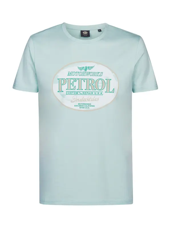 Petrol Industries Petrol Industries Majica  bež / tirkiz / menta / bijela