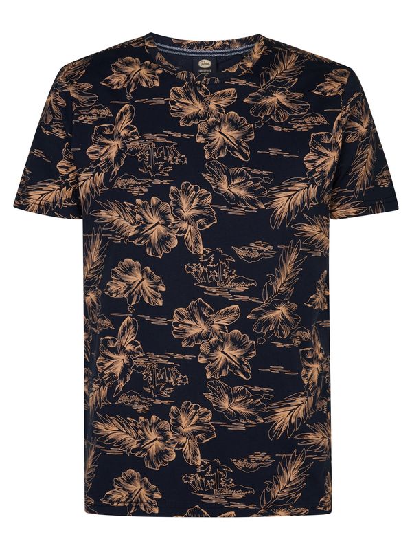 Petrol Industries Petrol Industries Majica 'Crestview'  mornarsko plava / karamela