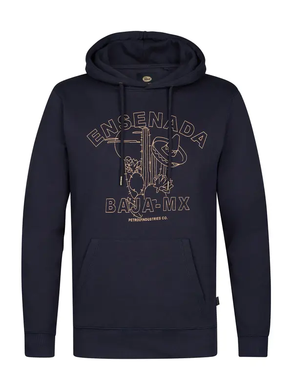 Petrol Industries Petrol Industries Sweater majica  mornarsko plava / pastelno narančasta