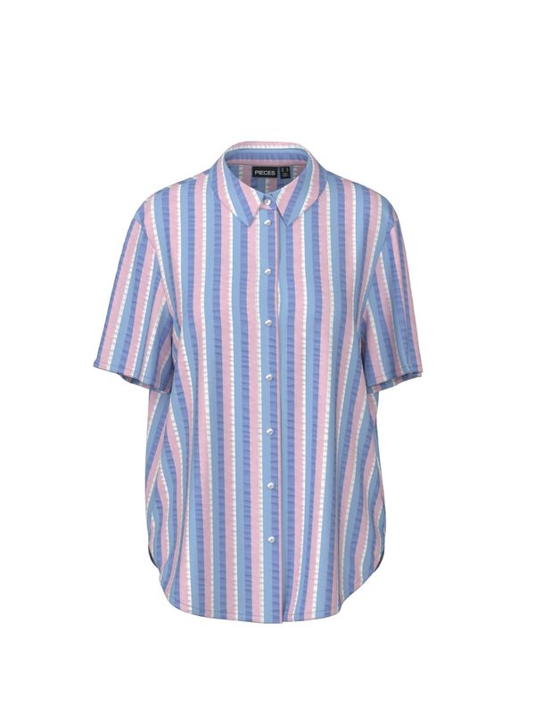 PIECES PIECES Bluza 'AITLYN'  plava / svijetloplava / svijetloroza / bijela