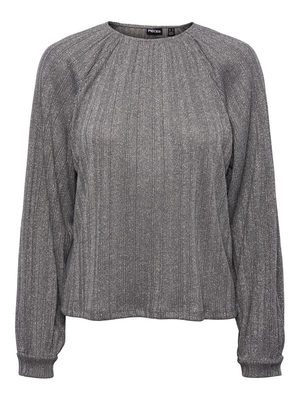 PIECES PIECES Bluza 'Dalilah'  siva / srebro