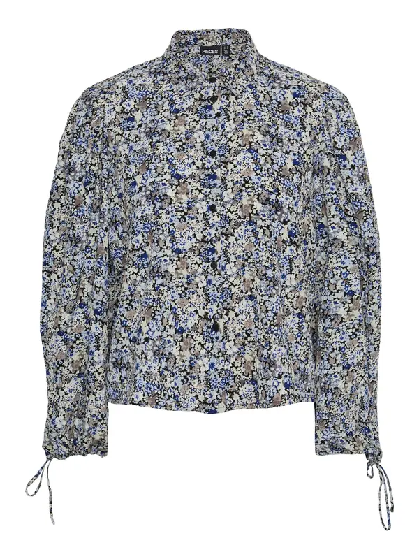 PIECES PIECES Bluza 'DIRASI'  ecru/prljavo bijela / plava / kameno siva / crna