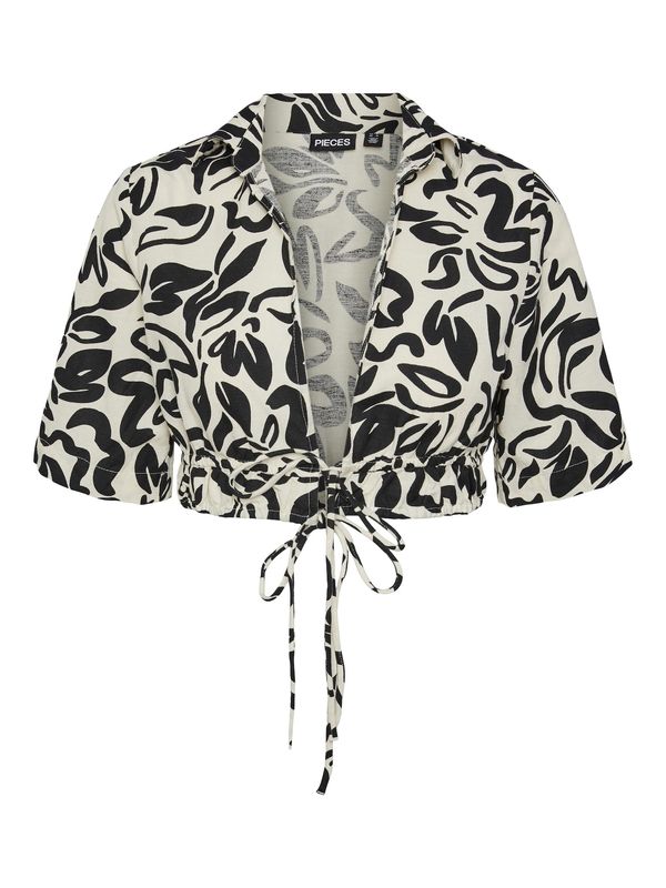 PIECES PIECES Bluza 'LARISA'  crna / bijela