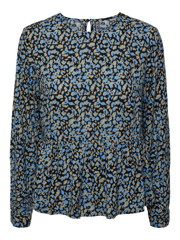 PIECES PIECES Bluza 'Nya'  bež / svijetloplava / crna