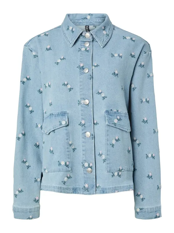 PIECES PIECES Bluza 'PCFlora'  plava / travnato zelena / bijela