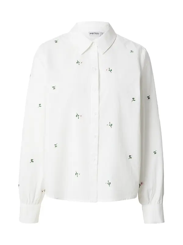 PIECES PIECES Bluza 'PCGENEVA'  kraljevski zelena / rosé / bijela