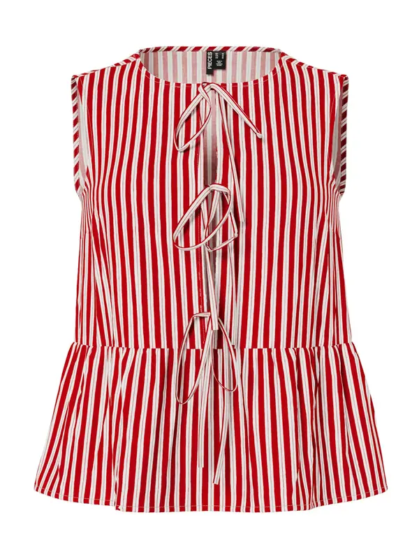 PIECES PIECES Bluza 'PCJolly'  tamno crvena / bijela