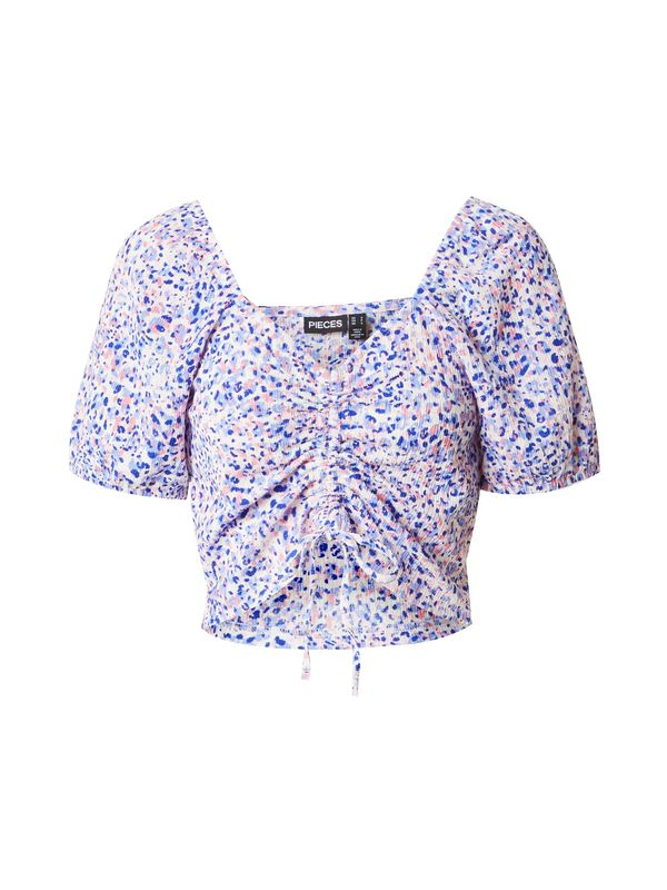 PIECES PIECES Bluza 'PCKICIANA'  plava / svijetloplava / ružičasta / bijela