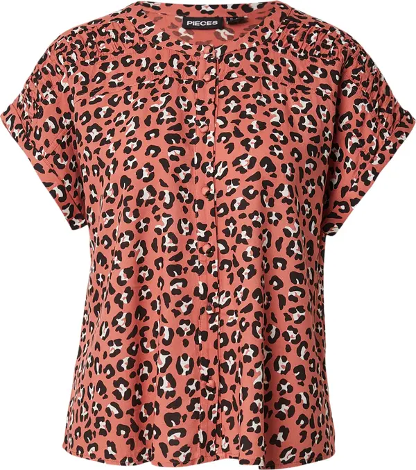 PIECES PIECES Bluza 'PCVIBE'  ciglasto crvena / crna / bijela