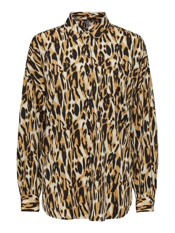 PIECES Curve PIECES Curve Bluza 'Josi'  bež / smeđa / crna