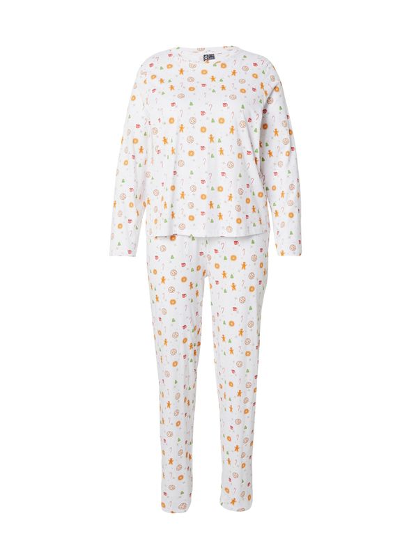 PIECES Curve PIECES Curve Pidžama 'PCFREYA'  zelena / narančasta / crvena / bijela