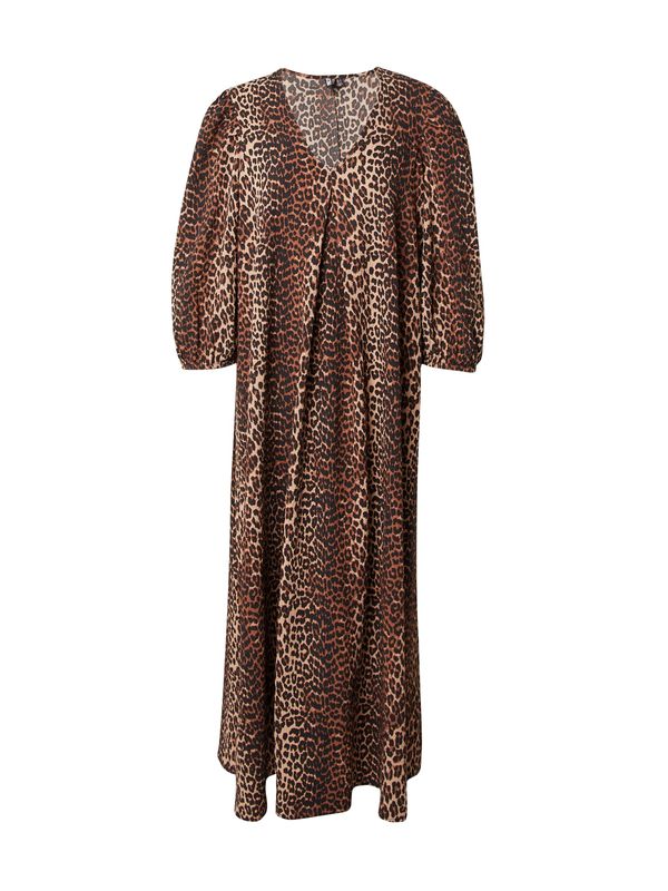 PIECES PIECES Haljina 'JEO'  smeđa / svijetlosmeđa / crna