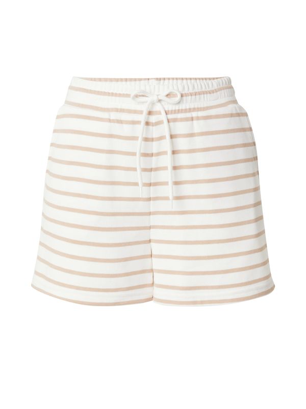 PIECES PIECES Hlače 'CHILLI'  boja devine dlake (camel) / bijela