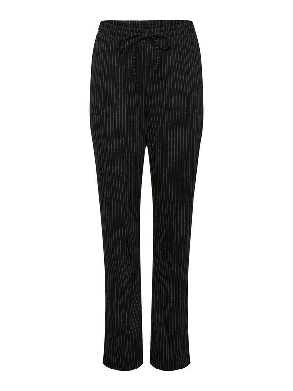 PIECES PIECES Hlače 'JANNAH'  crna / bijela