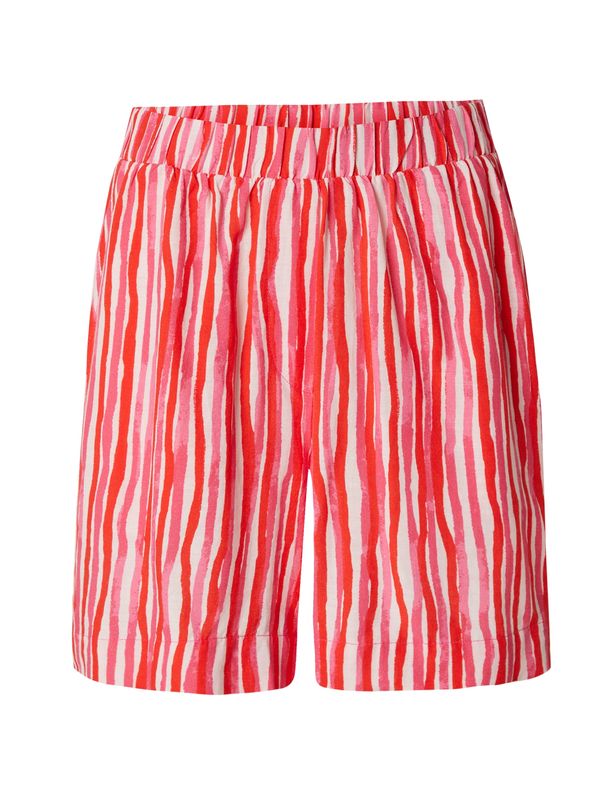 PIECES PIECES Hlače 'PCKAIANA'  roza / crvena / bijela