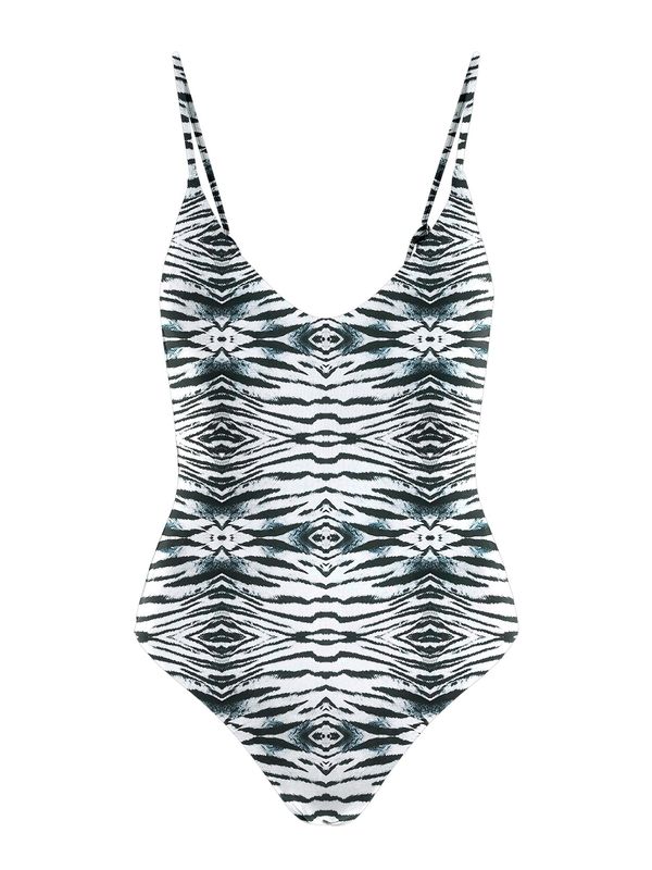 PIECES PIECES Jednodijelni kupaći kostim 'GAOMI '  crna / bijela