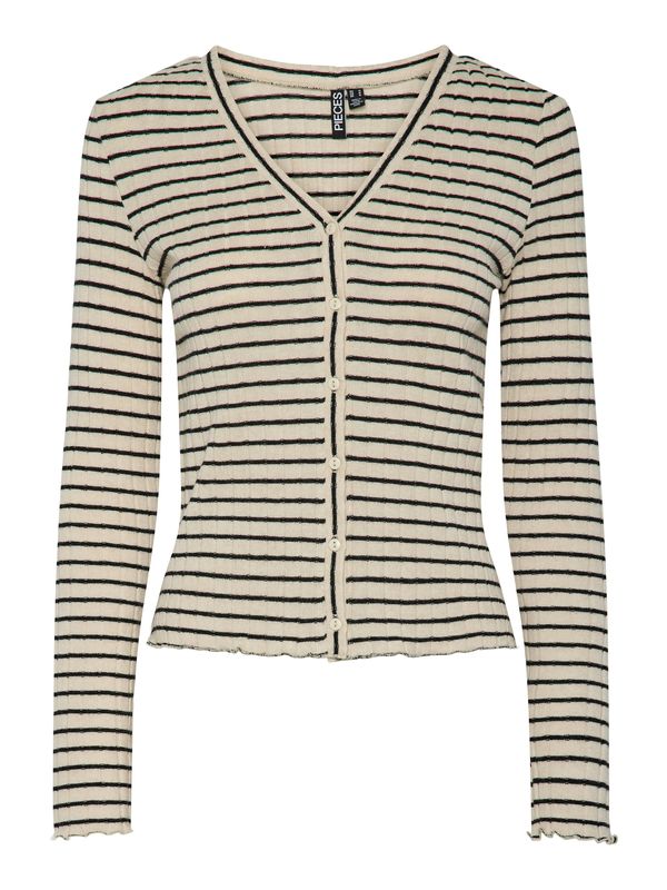 PIECES PIECES Kardigan 'PCIRIS'  bež / crna