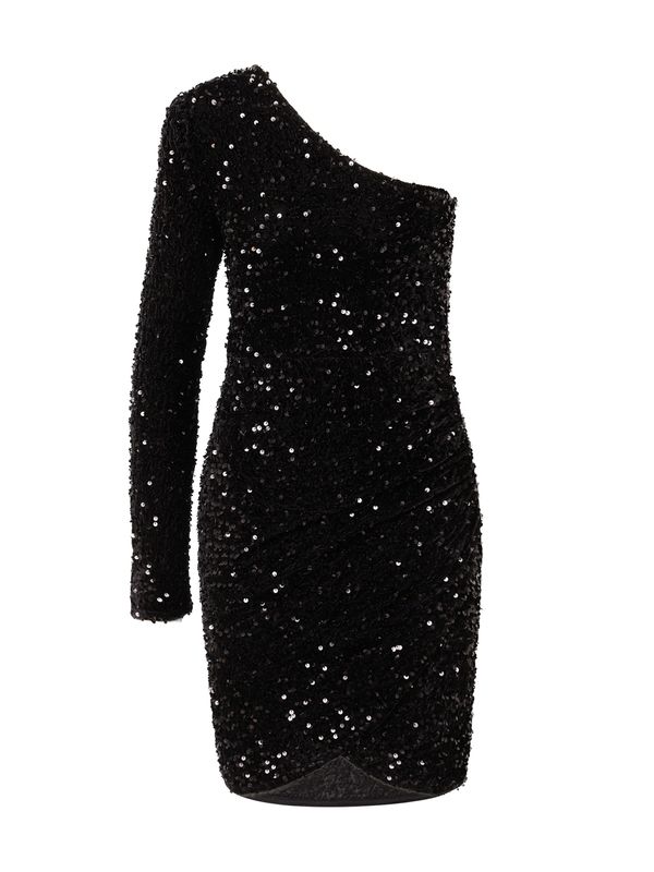 PIECES PIECES Koktel haljina 'PCSTELLA'  crna / srebro