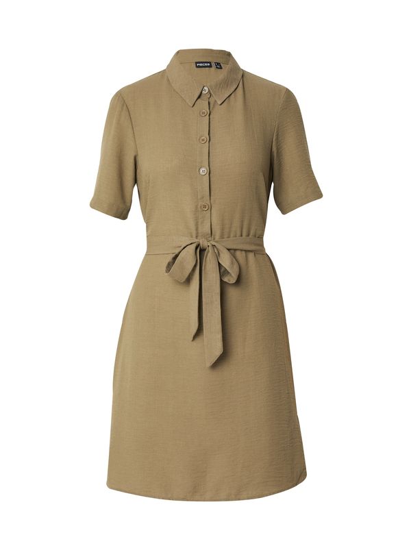 PIECES PIECES Košulja haljina 'MADDIE'  maslinasta