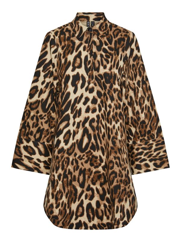 PIECES PIECES Košulja haljina 'OLEO'  bež / smeđa