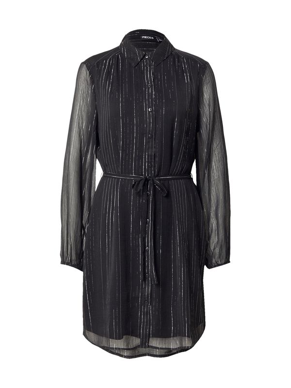 PIECES PIECES Košulja haljina 'PCPATRICIA'  crna / srebro