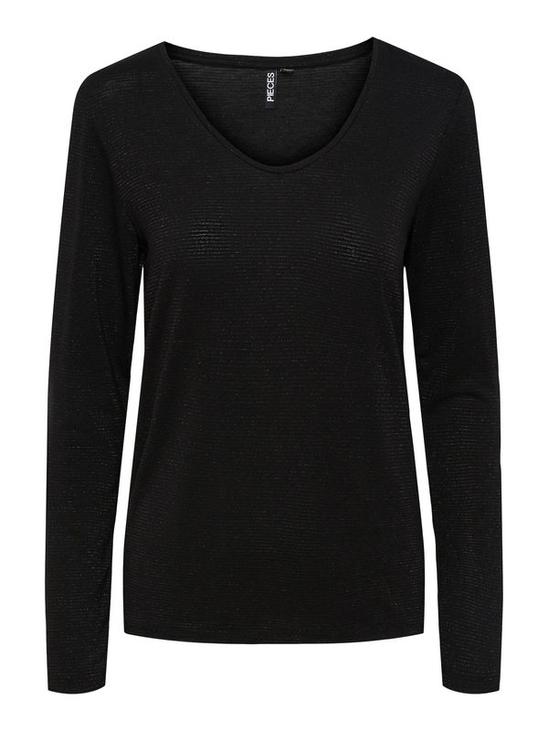 PIECES PIECES Majica 'BILLO'  zlatna / crna