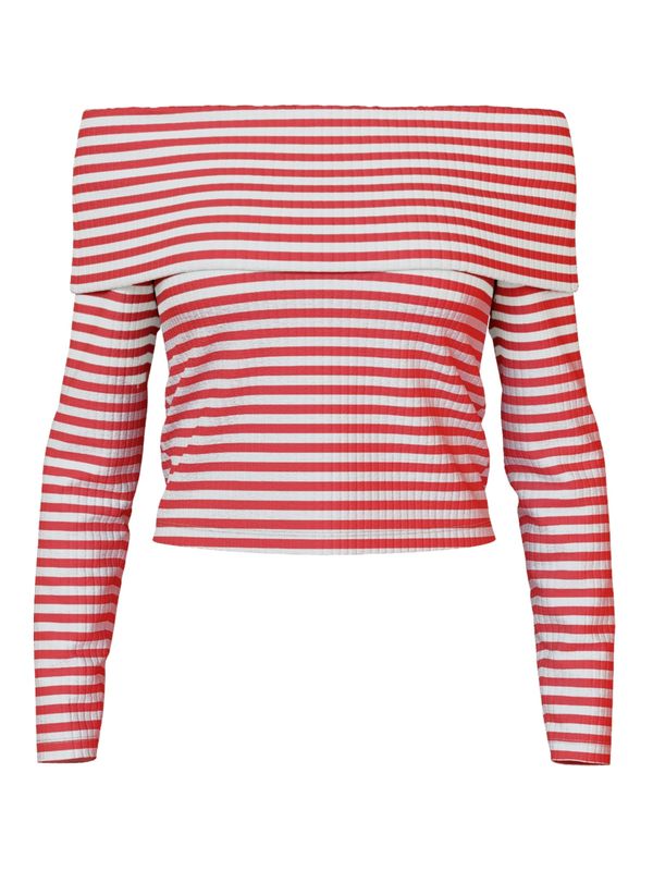 PIECES PIECES Majica 'LAYA'  crvena / bijela