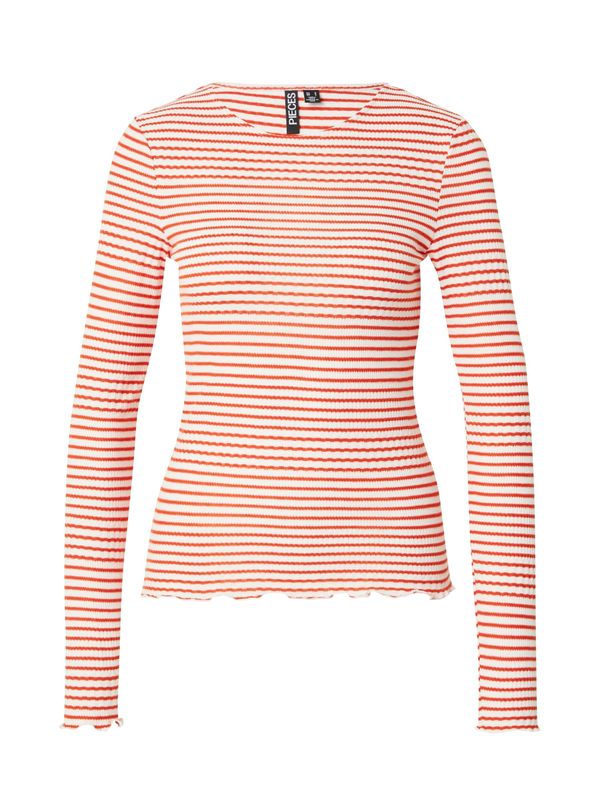 PIECES PIECES Majica 'MAJA'  tamno narančasta / bijela