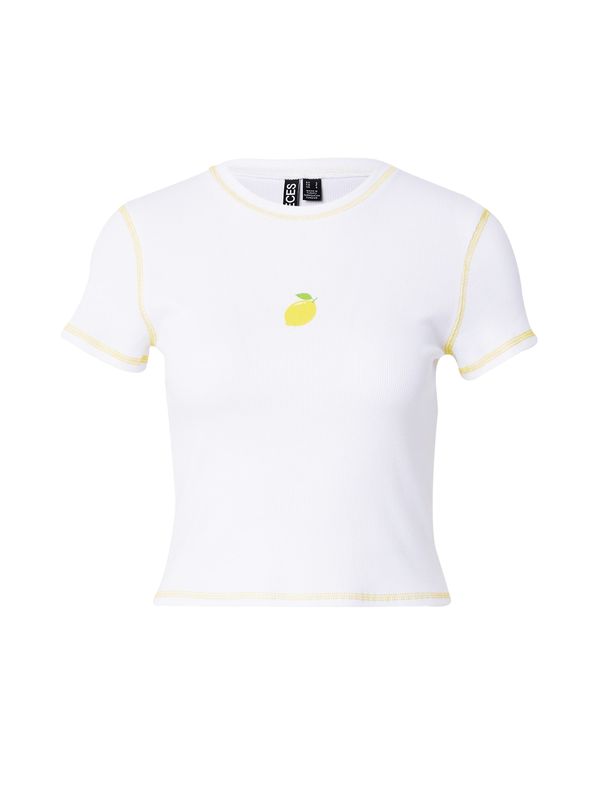 PIECES PIECES Majica 'NANA'  žuta / limeta / bijela