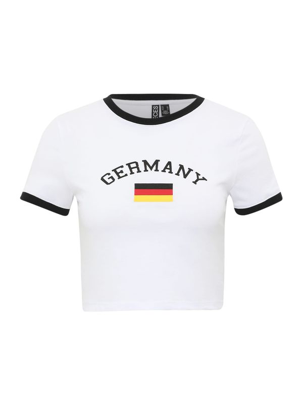 PIECES PIECES Majica 'PCCOUNTRY'  žuta / crvena / crna / bijela