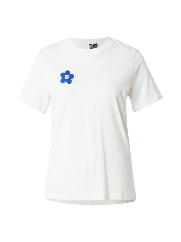 PIECES PIECES Majica 'PCDAISY'  kraljevsko plava / bijela