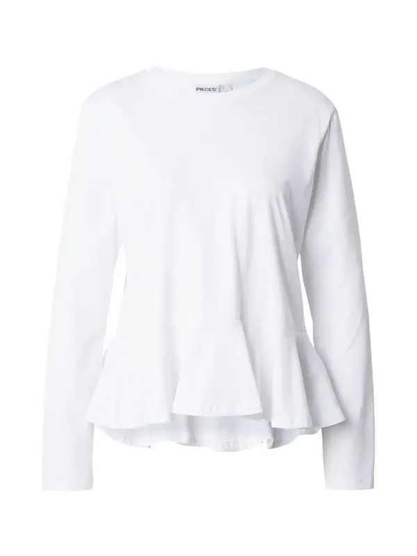 PIECES PIECES Majica 'PCDANILLA PEPLUM'  bijela
