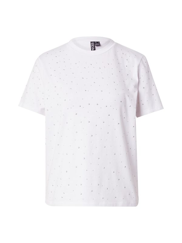 PIECES PIECES Majica 'PCNANNY'  srebro / bijela