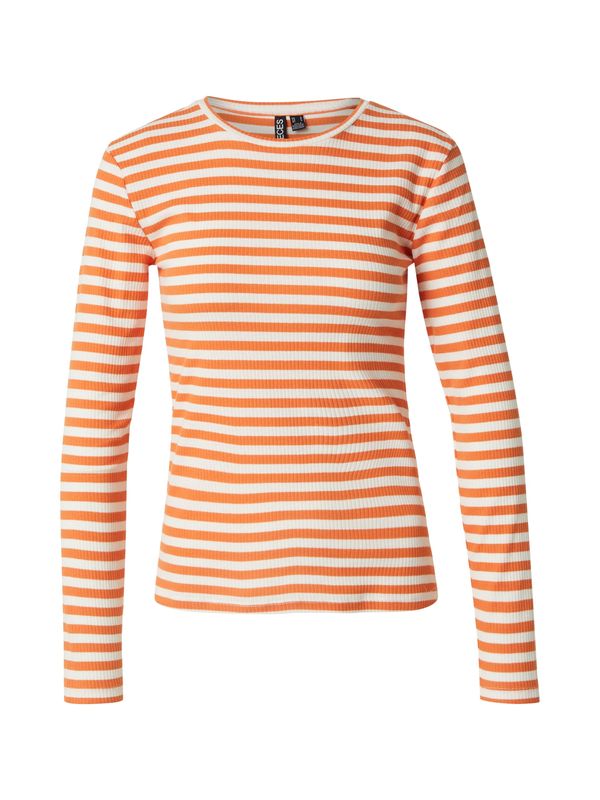 PIECES PIECES Majica 'PCRUKA'  ciglasto crvena / prljavo bijela