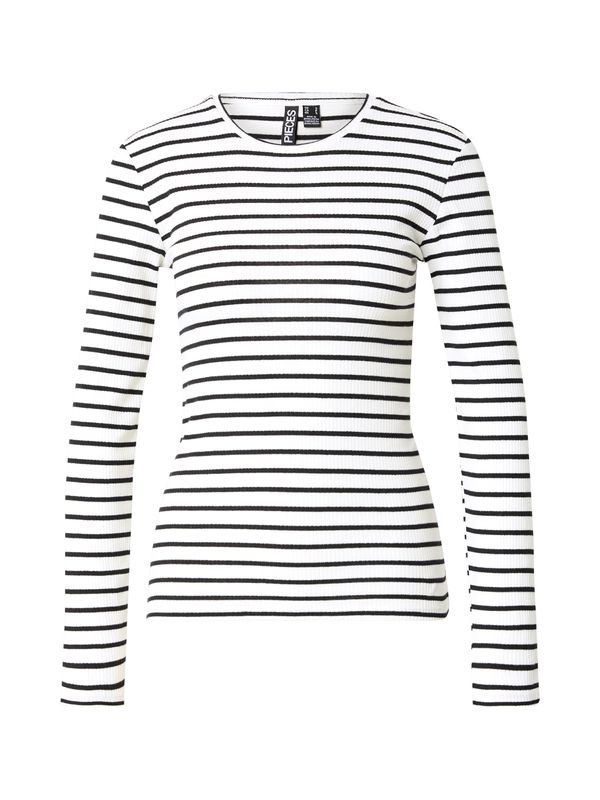 PIECES PIECES Majica 'PCRUKA'  crna / bijela