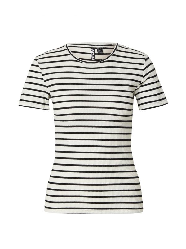 PIECES PIECES Majica 'PCRUKA'  crna / bijela