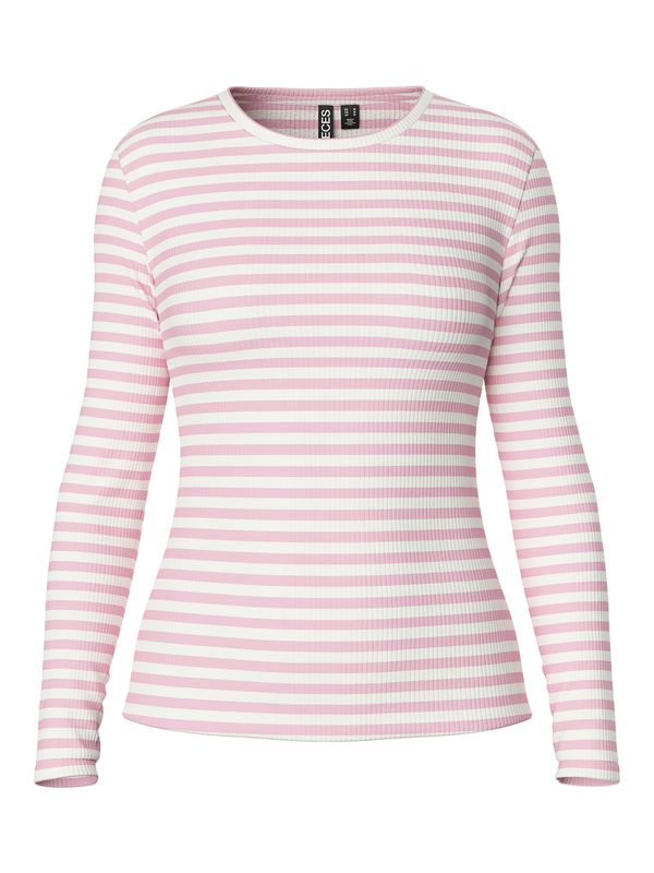 PIECES PIECES Majica 'PCRUKA'  ljubičasta / bijela