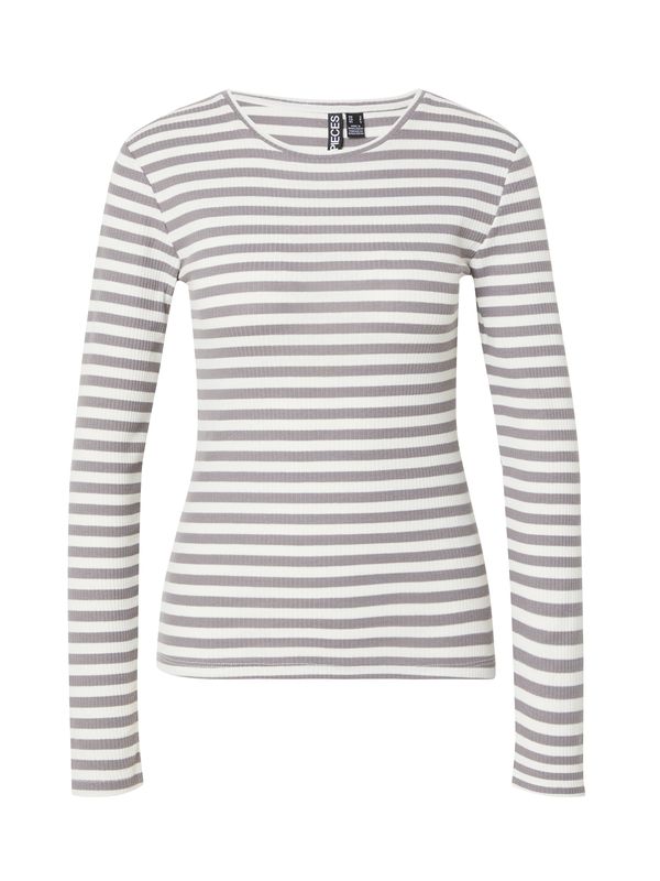 PIECES PIECES Majica 'PCRUKA'  siva / bijela