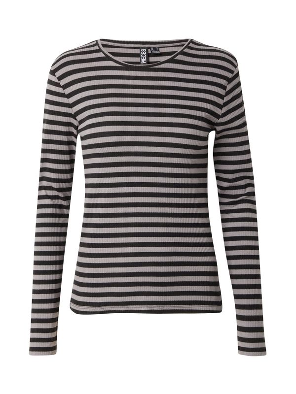 PIECES PIECES Majica 'PCRUKA'  siva / crna