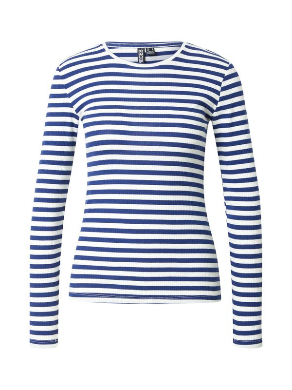 PIECES PIECES Majica 'PCRUKA'  tamno plava / bijela