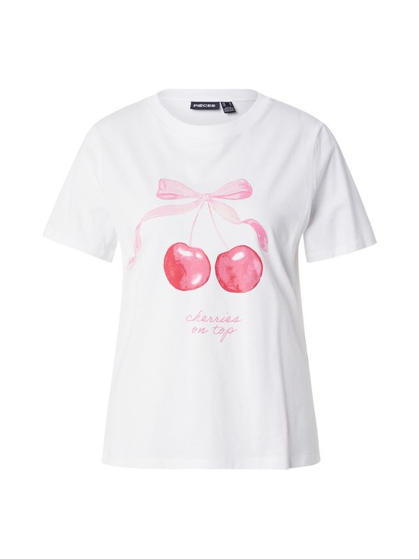 PIECES PIECES Majica 'PCSCARLETT'  roza / malina / bijela